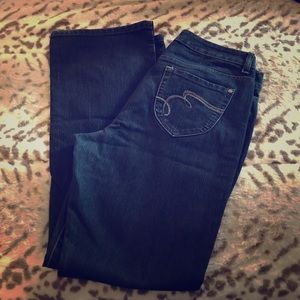Dark wash bootcut jeans!